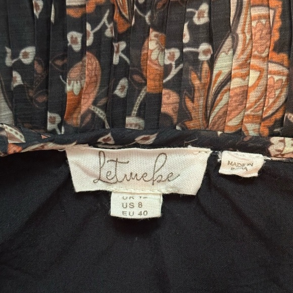 Anthropologie Let Me Be Olympia Plisse Boho Print Sleeveless Blouse- Size 8 - Picture 8 of 8